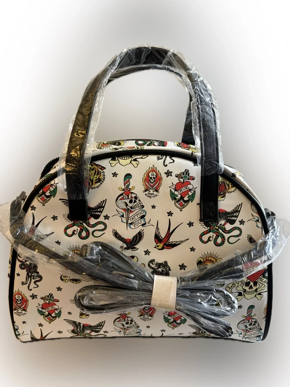 🖤 Ed Hardy Y2K Tattoo Flash Thermal Lunch Bag / Crossbody NWT